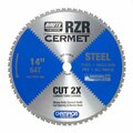 Brute Platinum 14in Brute RZR Cermet Tipped Circular Saw Blades for Steel, 64 Teeth, 1in Arbor CHA RZR-14-64-S